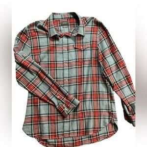 Jachs New York Red Gray Plaid Long Sleeve Shirt Size Large
